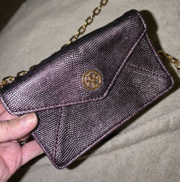 Tory Burch Metallic Leather Envelope WOC Crossbody Bag - Picture 6 of 16